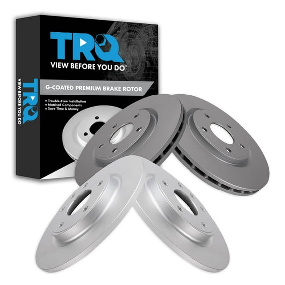 TRQ Front and Rear Brake Rotors Set Premium G-Coated Fits Select 2017-2021 Chrysler Pacifica