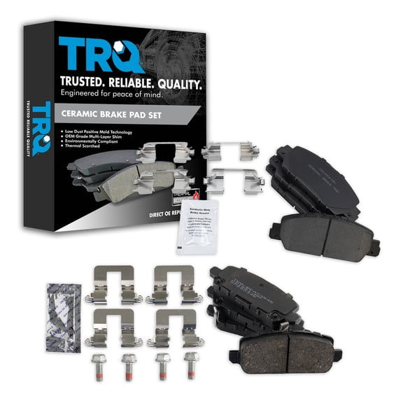 TRQ Front and Rear Ceramic Brake Pad Set Fits 2016-2021 Honda HR-V