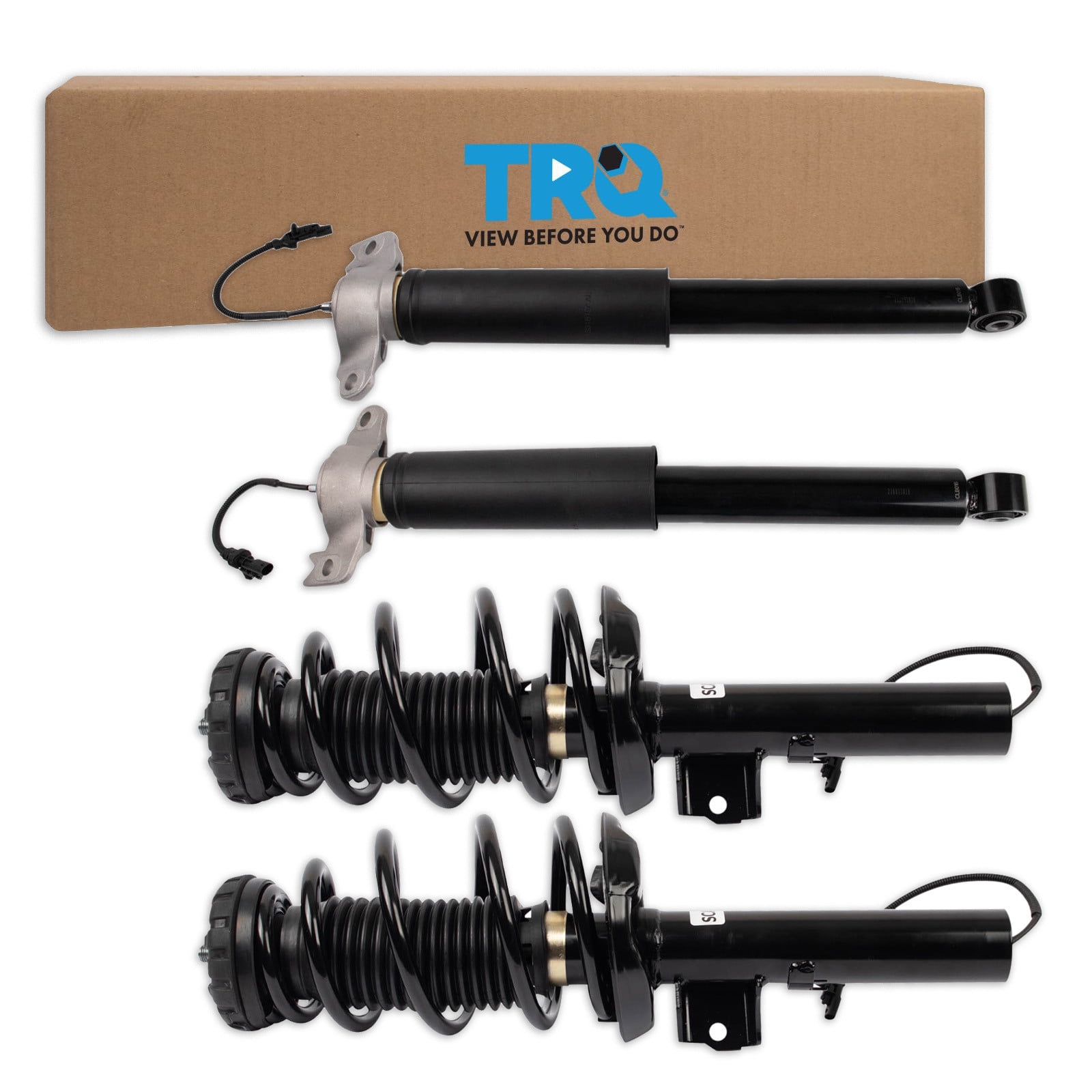 TRQ Front and Rear Complete Strut Assembly & Shock Absorber Kit Complete Strut & Coil Spring Assembly Fits 2013-2019 Cadillac XTS