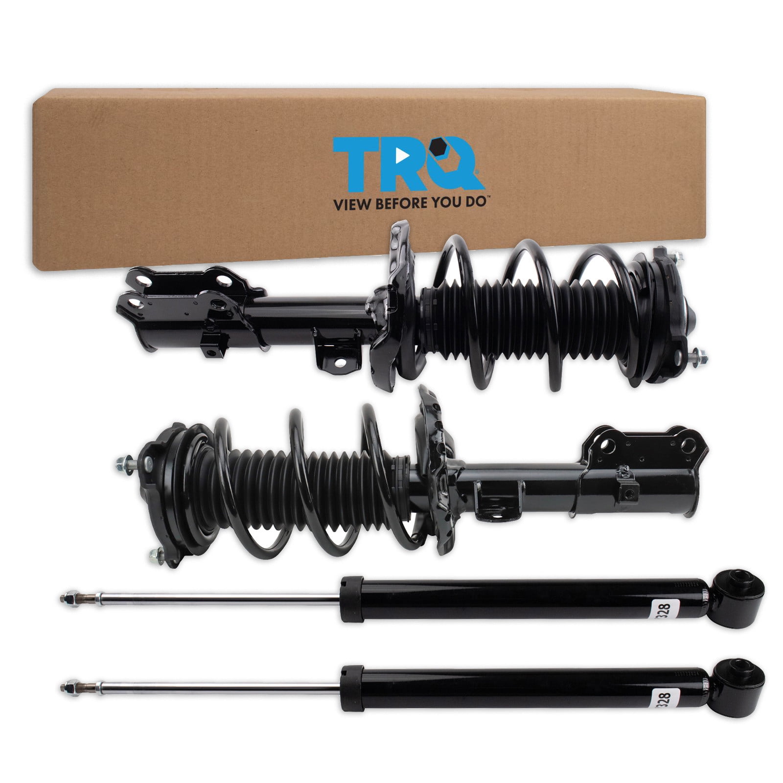 TRQ Front and Rear Complete Strut Assembly & Shock Absorber Kit Complete Strut & Coil Spring Assembly Fits 2017-2019 Hyundai Elantra