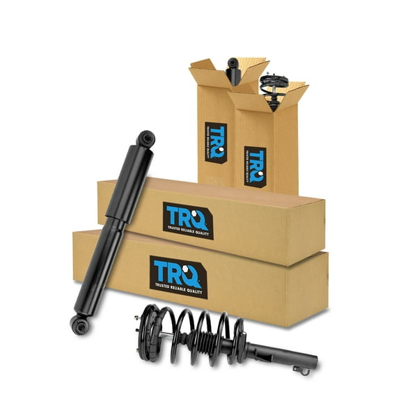 TRQ Front and Rear Complete Strut Assembly & Shock Absorber Kit Complete Strut & Coil Spring Assembly Fits Select 1995-2003 Ford Windstar