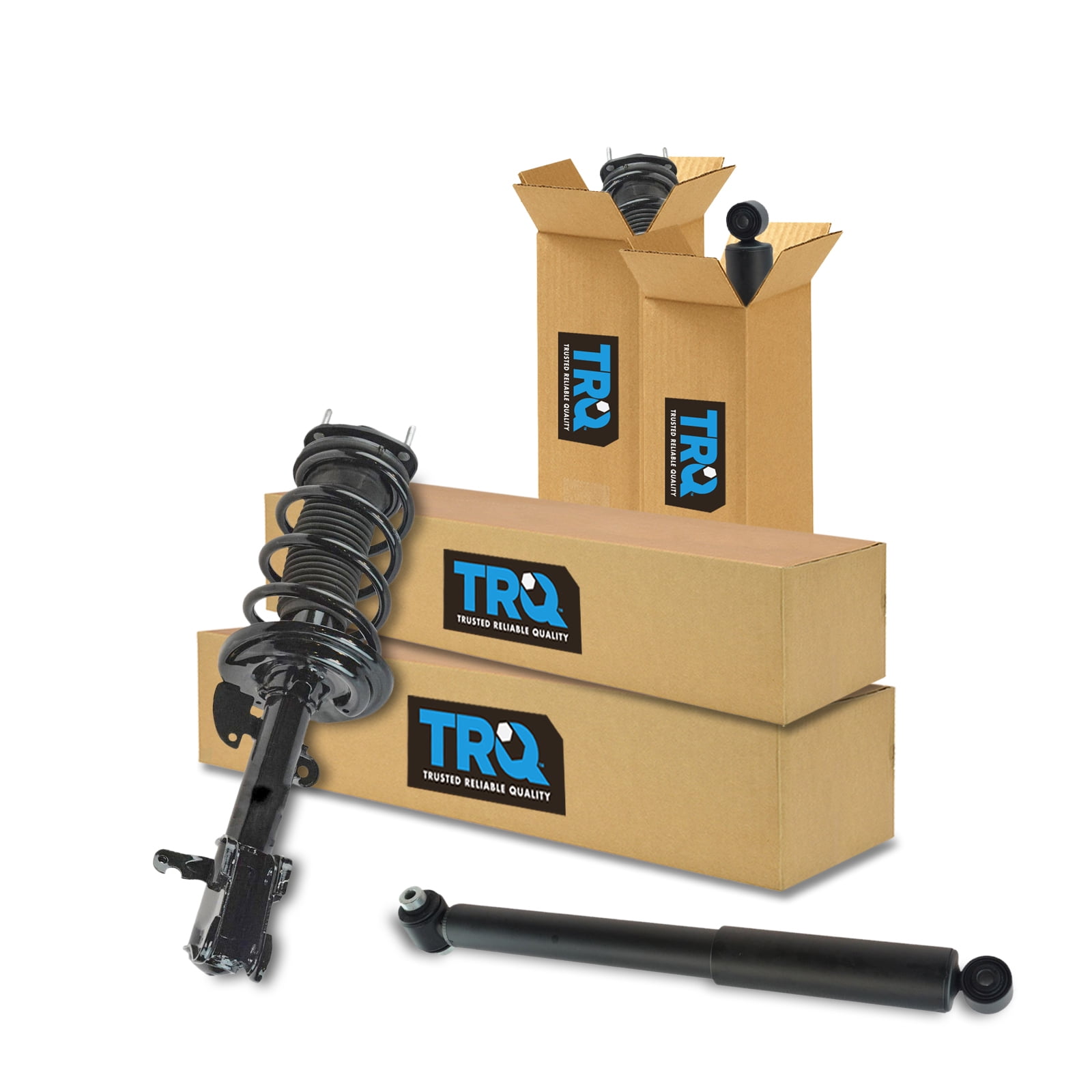 TRQ Front and Rear Complete Strut Assembly & Shock Absorber Kit Complete Strut & Coil Spring Assembly Fits Select 2007-2013 Acura MDX 2010-2013 ZDX