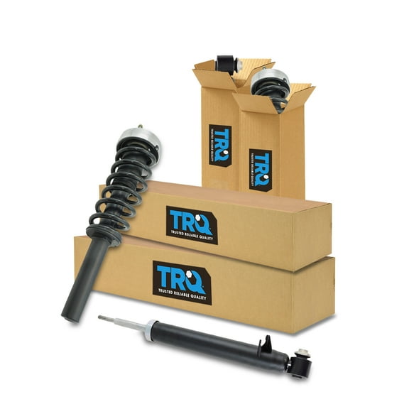 TRQ Front and Rear Complete Strut Assembly & Shock Absorber Kit Complete Strut & Coil Spring Assembly Fits Select 2007-2013 BMW X5 2008-2014 X6