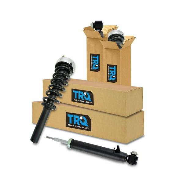 TRQ Front and Rear Complete Strut Assembly & Shock Absorber Kit Complete Strut & Coil Spring Assembly Fits Select 2007-2013 BMW X5 2008-2014 X6