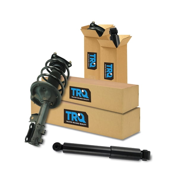 TRQ Front and Rear Complete Strut Assembly & Shock Absorber Kit Complete Strut & Coil Spring Assembly Fits Select 2010-2013 Kia Forte Forte Koup