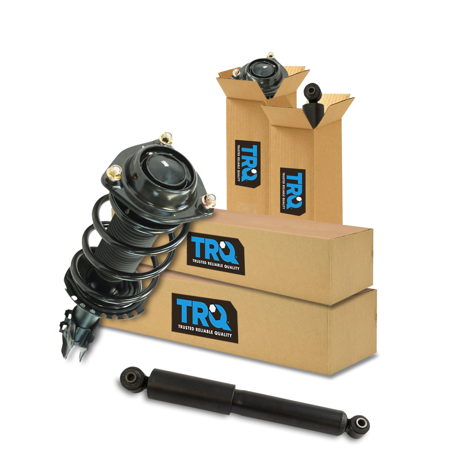 TRQ Front and Rear Complete Strut Assembly & Shock Absorber Kit Complete Strut & Coil Spring Assembly Fits Select 2011-2016 Hyundai Elantra