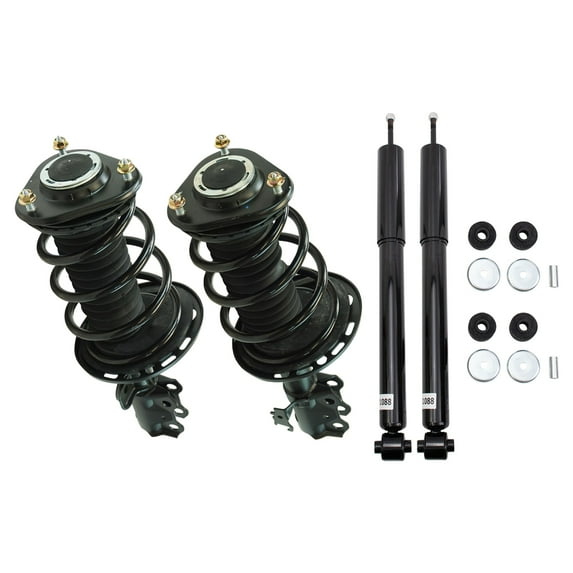 TRQ Front and Rear Complete Strut Assembly & Shock Absorber Kit Complete Strut & Coil Spring Assembly Fits Select 2011-2016 Scion tC