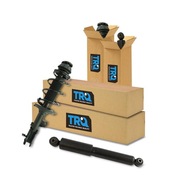 TRQ Front and Rear Complete Strut Assembly & Shock Absorber Kit Complete Strut & Coil Spring Assembly Fits Select 2012-2017 Kia Rio