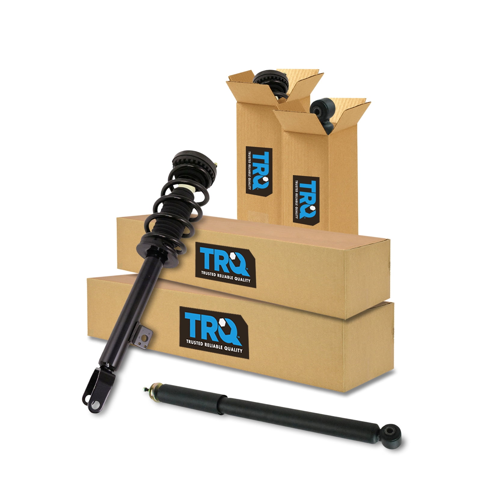 TRQ Front and Rear Complete Strut Assembly & Shock Absorber Kit Complete Strut & Coil Spring Assembly Fits Select 2012-2022 Dodge Challenger Charger