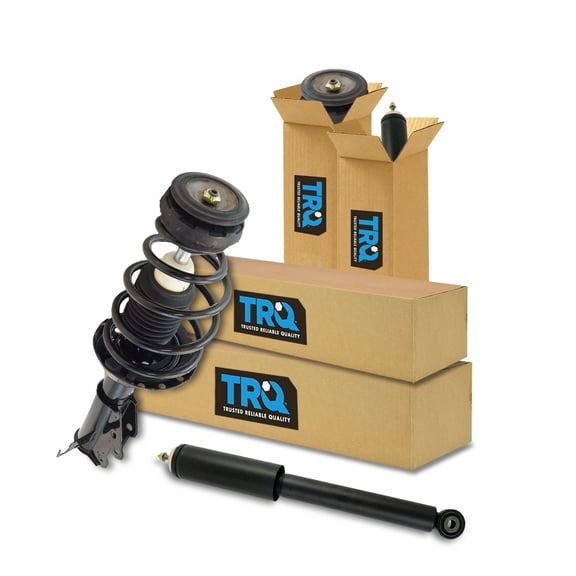 TRQ Front and Rear Complete Strut Assembly & Shock Absorber Kit Complete Strut & Coil Spring Assembly Fits Select 2013 Chevrolet Malibu