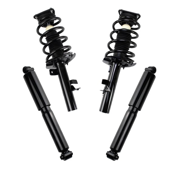 TRQ Front and Rear Complete Strut Assembly & Shock Absorber Kit Complete Strut & Coil Spring Assembly Fits Select 2014-2018 Ford Transit Connect