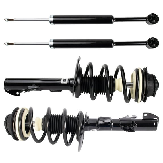TRQ Front and Rear Complete Strut Assembly & Shock Absorber Kit Complete Strut & Coil Spring Assembly Fits Select 2014-2018 Jeep Cherokee