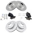thumbnail image 1 of TRQ Front and Rear Performance Brake Pad & Rotor Kit Brake Pads Brake Rotors Set Ceramic Premium G-Coated Fits Select 2012-2015 Mercedes-Benz C250, 1 of 5