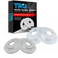 thumbnail image 1 of TRQ Front and Rear Performance Brake Rotors Set Premium G-Coated Cross Drilled & Slotted Fits Select 2002-2006 Mini Cooper, 1 of 6