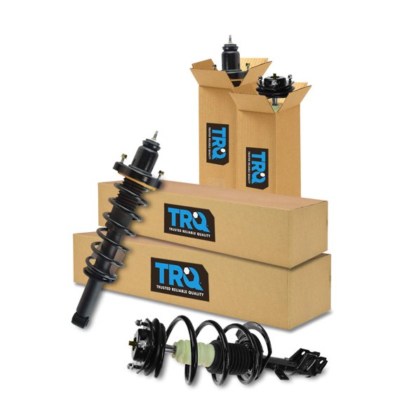 TRQ Front and Rear Strut & Coil Spring Assembly Set Driver & Passenger Sides Fits Select 07-12 Dodge Caliber 07-10 Jeep Compass Patriot