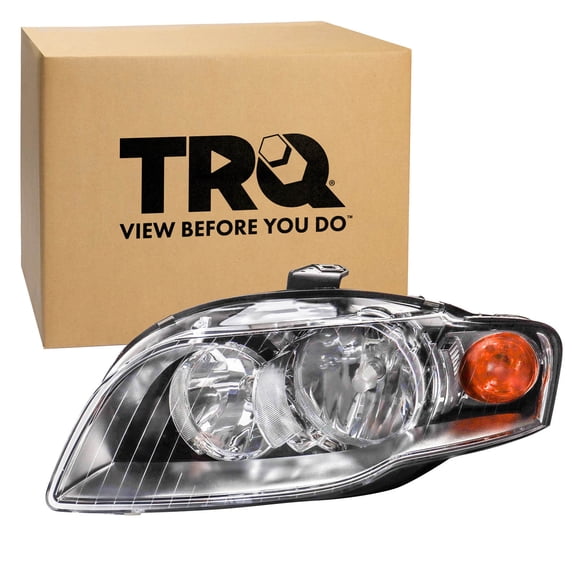 TRQ Headlight Assembly Set AU2502128 AU2503128 Fits 2005-2009 Audi A4 A4 Quattro 2007-2009 S4