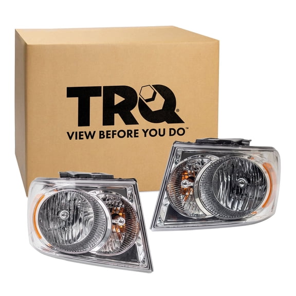 TRQ Headlight Assembly Set CH2518121 CH2519121 Fits 2007-2009 Dodge Durango
