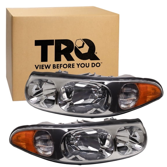 TRQ Headlight Assembly Set GM2502209 GM2503209 Fits 2000-2005 Buick LeSabre