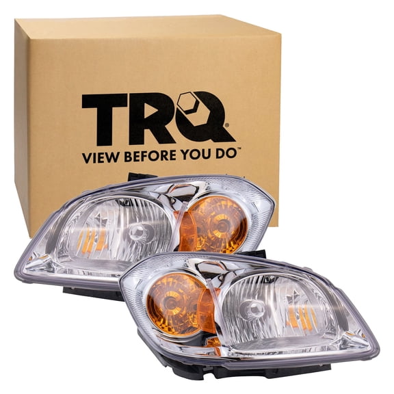 TRQ Headlight Assembly Set GM2502282 GM2503274 Fits 2005-2010 Chevrolet Cobalt 2007-2009 Pontiac G5