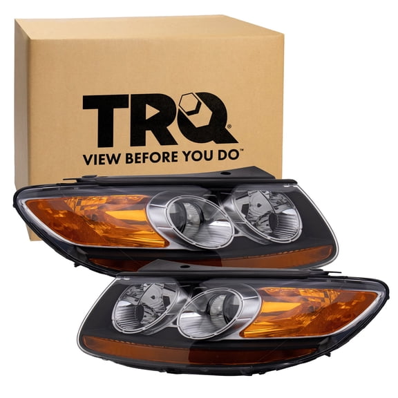TRQ Headlight Assembly Set HY2502150 HY2503150 Fits 2007-2009 Hyundai Santa Fe