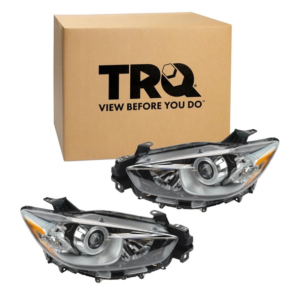TRQ Headlight Assembly Set Headlights Fits 2013-2016 Mazda CX-5 MA2518146 MA2519146