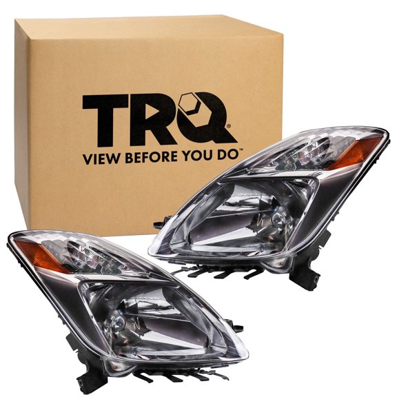 TRQ Headlight Assembly Set TO2502159 TO2503159 Fits 2004-2006 Toyota Prius