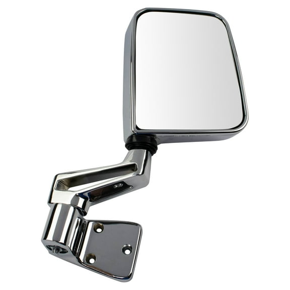 TRQ Hinge Mounted Chrome Manual Side View Mirror Passenger Right RH for Wrangler MRA05457