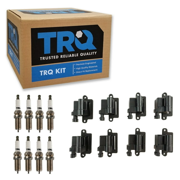 TRQ Ignition Coil & Iridium Spark Plug Kit Set for Cadillac Chevy GMC Hummer ICA71730 Fits select: 1999-2007 CHEVROLET SILVERADO, 2000-2006 CHEVROLET TAHOE
