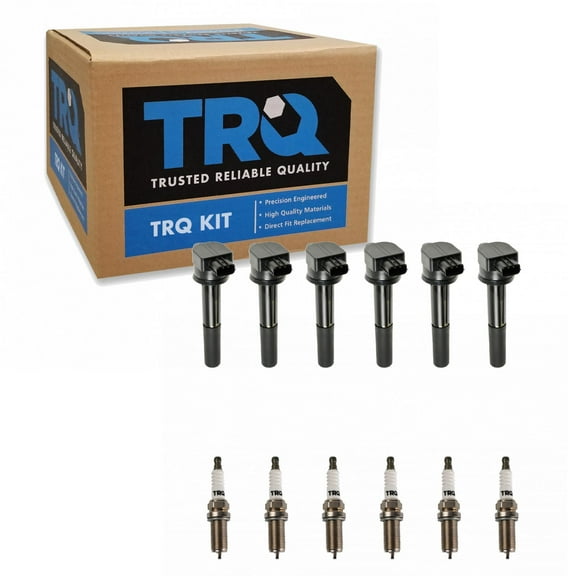TRQ Ignition Coil & Iridium Spark Plug Kit Set for 2004 Mitsubishi Galant 3.8L ICA71800