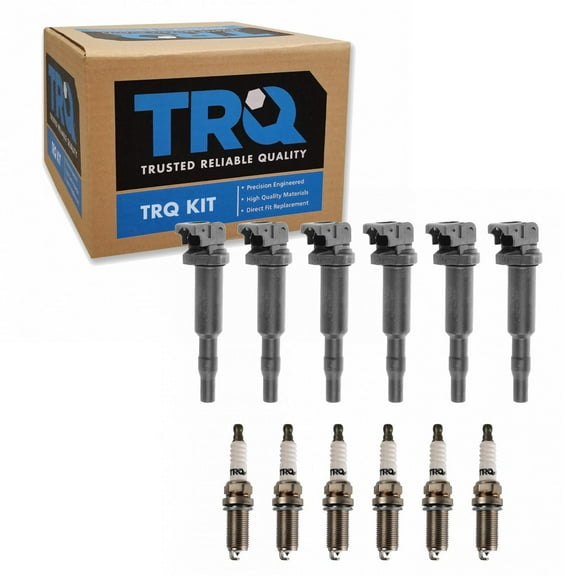 TRQ Ignition Coil & Iridium Spark Plug Kit Set for BMW 1 3 5 X Z Series New ICA71836 Fits select: 2010-2013 BMW 328, 2010-2011 BMW 528