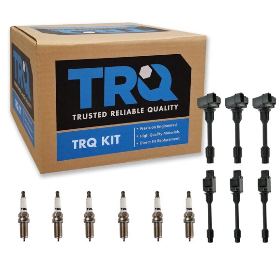 TRQ Ignition Coil & Iridium Spark Plug Kit Set for Nissan Maxima Infiniti I30 ICA71912