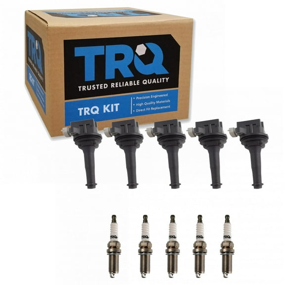 TRQ Ignition Coil & Iridium Spark Plug Kit Set for Volvo L5 2.4L 2.5L New ICA71854 Fits select: 2005-2009,2012-2016 VOLVO S60