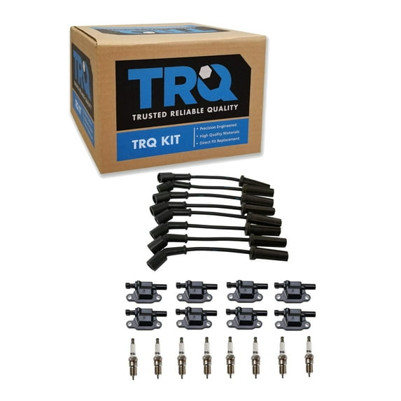 TRQ Ignition Coil Iridium Spark Plug & Wire Kit for Chevy GMC Truck SUV New TKA03780