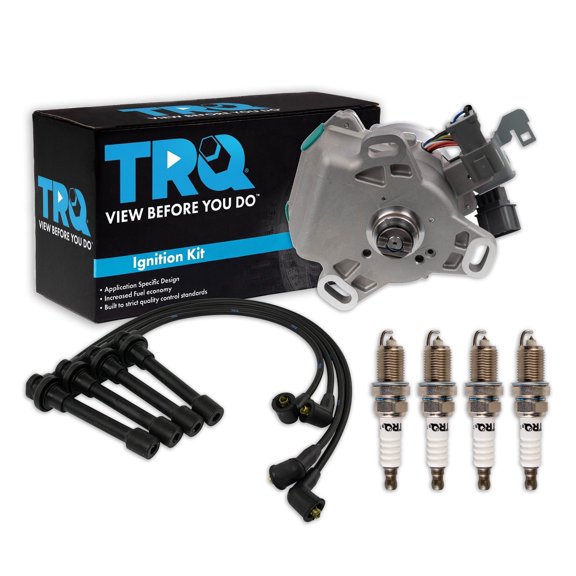 TRQ Ignition Coil Kit 6 Piece Distributor Spark Plug Wires Fits 1994-1995 Honda Accord
