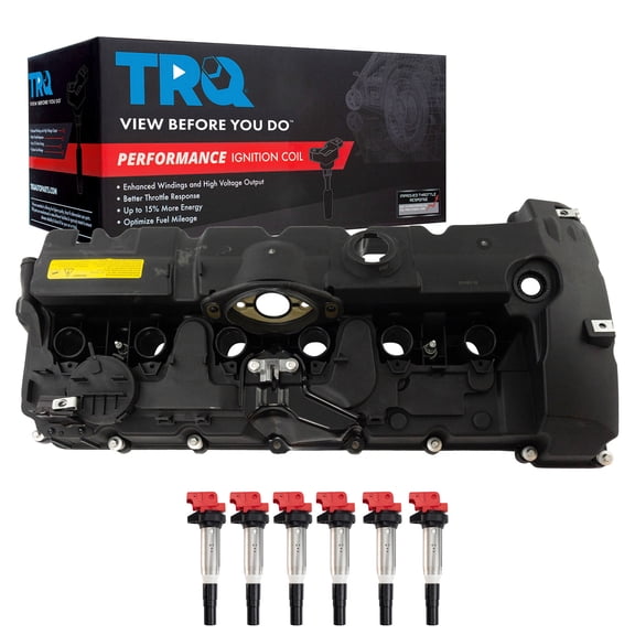 TRQ Ignition Coil Kit 7 Piece Valve Cover Fits 2007-2013 BMW 128i 2007-2013 328i 2009-2013 328xi 2008-2011 528i 2009-2010 528xi 2007 530i 2007-2012 X3 2007-2010 X5 2007-2011 Z4