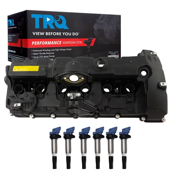 TRQ Ignition Coil Kit 7 Piece Valve Cover Fits 2007-2013 BMW 128i 328i 328xi 328xi 2008-2011 528i 2009-2010 528xi 2007 530i 2007-2012 X3 2007-2010 X5 2007-2011 Z4