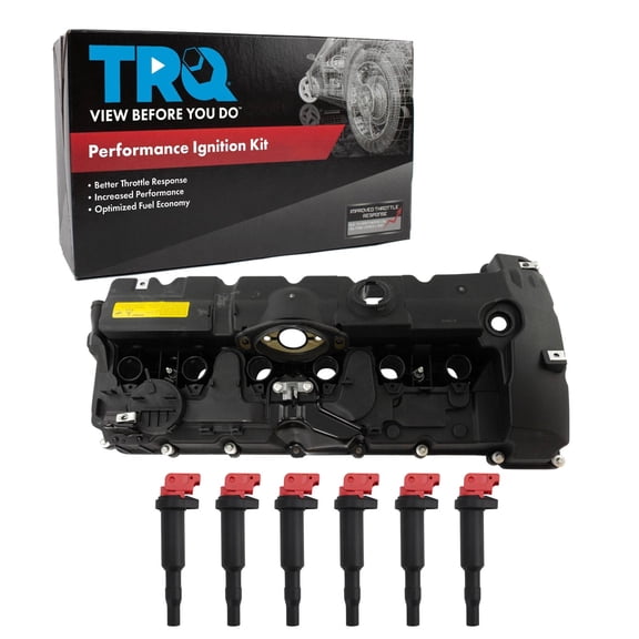 TRQ Ignition Coil Kit 7 Piece Valve Cover Fits 2007-2013 BMW 128i 328i 328xi 528i 528xi 530i X3 X5 Z4