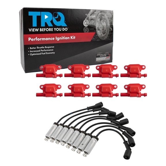 TRQ Ignition Coil Kit 9 Piece Fits 2004-2008 Chevrolet W3500 W4500 Tiltmaster 2003-2008 GMC W3500 W4500 Forward 2007 Sierra 1500 Classic 2007-2008 Isuzu NPR HD