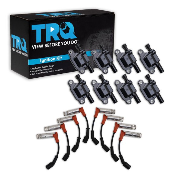 TRQ Ignition Coil Kit 9 Piece Fits 2005-2006 Chevrolet SSR 06 Impala 2005 GMC Envoy Isuzu Ascender Pontiac Grand Prix GTO
