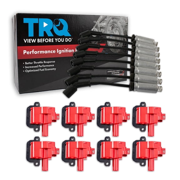 TRQ Ignition Coil Kit 9 Piece High Performance Fits 1997-2003 Chevrolet Corvette 1998-2002 Camaro 1998-2002 Pontiac Firebird