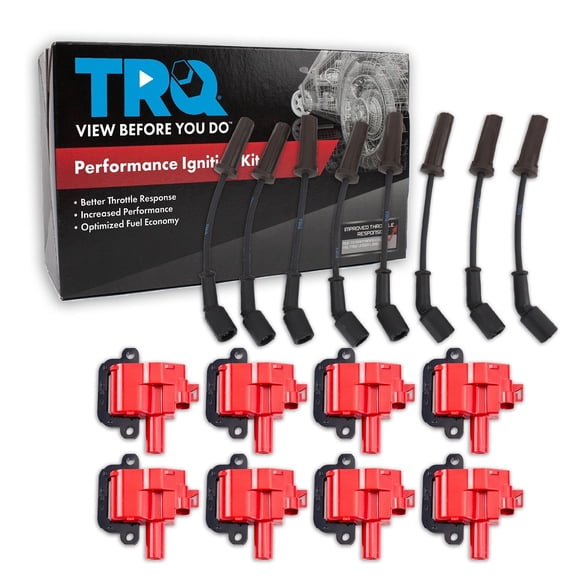 TRQ Ignition Coil Kit 9 Piece Performance Fits 2003-2004 Chevrolet Corvette 2004-2005 Cadillac CTS 2004 Pontiac GTO
