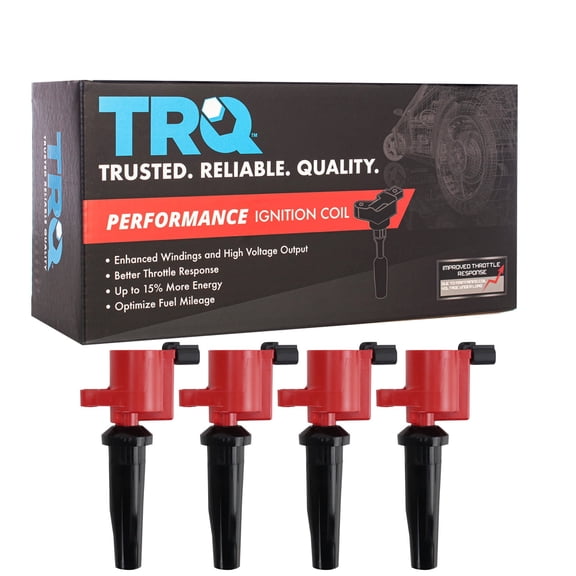 TRQ Ignition Coil Set 4 Piece High Temperature Epoxy Fits 05-08 Ford Escape 03-11 Focus 10-13 Transit Connect 04-05 Mazda 3 05 6 Tribute 05-08 Mercury Mariner