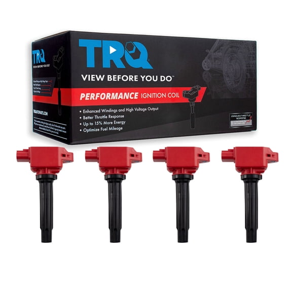 TRQ Ignition Coil Set 4 Piece High Temperature Epoxy Fits 2012-23 Mazda 3 14-20 6 16-21 CX-3 20-23 CX-30 13-22 CX-5 16-23 CX-9 MX-5 Miata