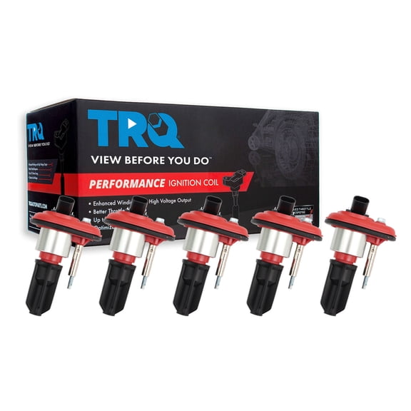 TRQ Ignition Coil Set 5 Piece High Temperature Epoxy Fits 2004-2006 Chevrolet Colorado 04-06 GMC Canyon 06 Hummer H3 06 Isuzu i-350 07-08 i-370