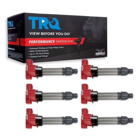 TRQ Ignition Coil Set 6 Piece High Temperature Epoxy Fits 10-21 Buick Enclave 13-16 LaCrosse 10-19 Cadillac ATS CTS SRX XTS 10-21 Chevrolet Traverse 13-20 Impala 10-17 GMC Acadia Terrain