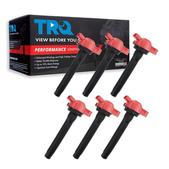 TRQ Ignition Coil Set 6 Piece High Temperature Epoxy Fits 16-22 Lexus ES350 RX350 RX450h RX450hL 19-22 Toyota Avalon 18-22 Camry 17-22 Highlander 16-20 Sienna