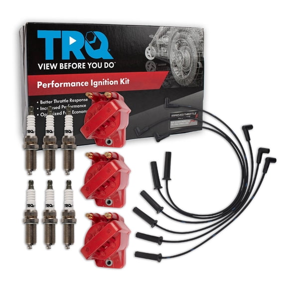 TRQ Ignition Coil & Spark Plug Kit 10 Piece Iridium Fits 1994-1995 Buick Regal Skylark Chevrolet Beretta Corsica Monte Carlo Oldsmobile Achieva Cutlass Supreme Pontiac Grand Am Grand Prix