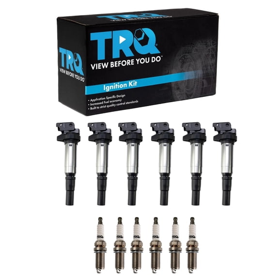 TRQ Ignition Coil and Spark Plug Kit 12 Piece Iridium Spark Plugs Fits 2010-13 BMW 128i 328i 328i xDrive 528i 528i xDrive X3 X5 Z4 11-13 128i 328i 328i xDrive Z4