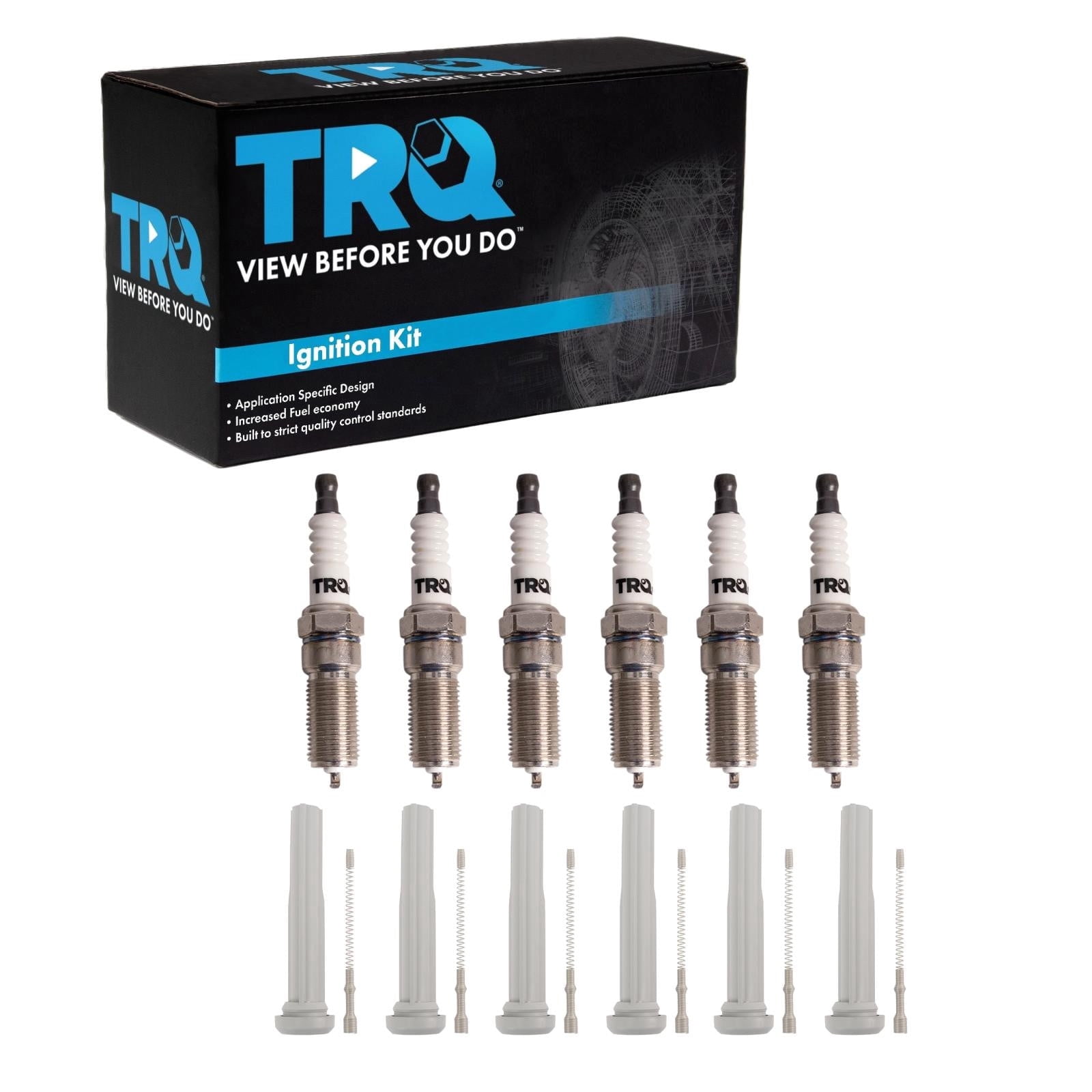 TRQ Ignition Coil and Spark Plug Kit 12 Piece Fits 2017-2019 Ford Fusion 2020 Lincoln Continental