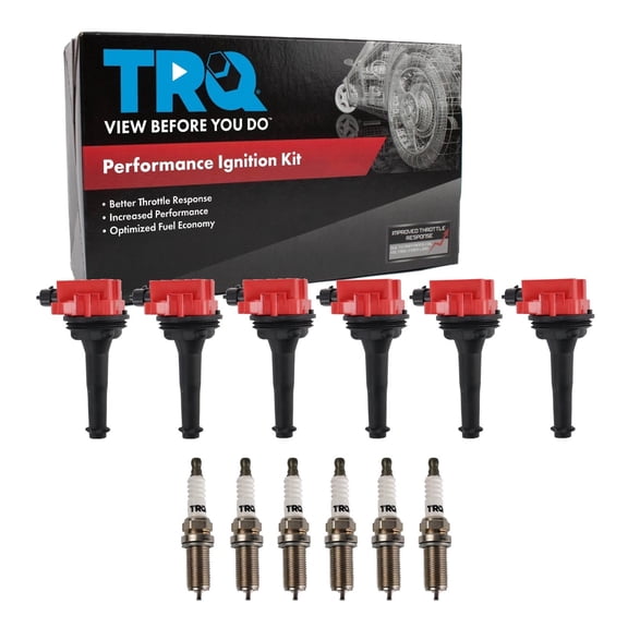 TRQ Ignition Coil and Spark Plug Kit 12 Piece High Performance Fits 2000-2005 Volvo S80 2003-2005 XC90